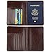 GDTK Leather Passport Holder Cover Case RFID Blocking Travel Wallet (Coffee)