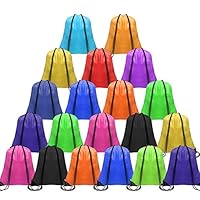 CHEPULA Multicolor Drawstring Backpack 20pcs, Polyester Drawstring Backpack for DIY, Sport Sack String for Travel, Exercise & Other Activities