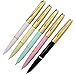 Set of 5 Color Yongsheng Fountain Pen with Timeless Classic Arrowhead Clip,Hooded Fine Nib,Golden Metal Cap