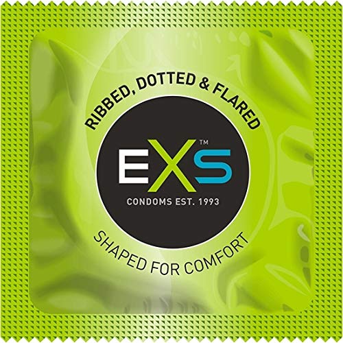 Exs Ribbed Dotted Flared Condoms | Vegan | Pack of 100