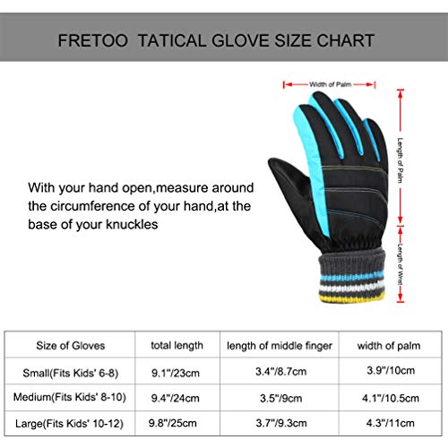 VBG VBIGER Boys Girls Winter Gloves Kids Ski Snow Snowboard Gloves Warm Cold Weather Sports Gloves for Children 6-12 Years Old (Medium, Black/Blue) - Thumbnail 6