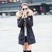 Aro Lora Women's Winter Warm Faux Fur Hooded Cotton-Padded Coat Parka Long Jacket US 8 Black