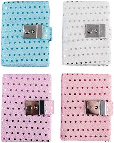 Teen Girls Locking Sequin Pocket Sized Diaries / Journals - 4 Pack Assortment