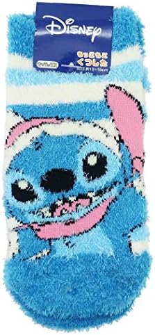スティッチ 子供用 防寒 靴下 キッズ 定価 ショートソックス ボーダー もこもこ ディズニー