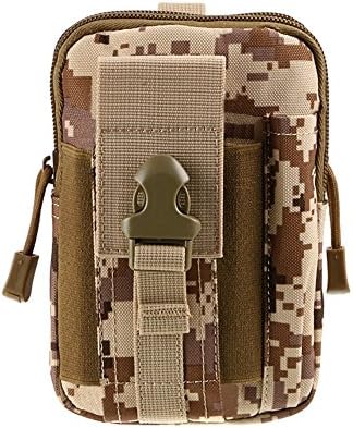 Outdoor Pockets - Multi-function Capacity Bag EDC Pockets, Waterproof Phone Pockets, Camouflage Pockets Can Wear a Belt Camouflage Small Hanging Bag Walking Camping Movement (Desert Digital)