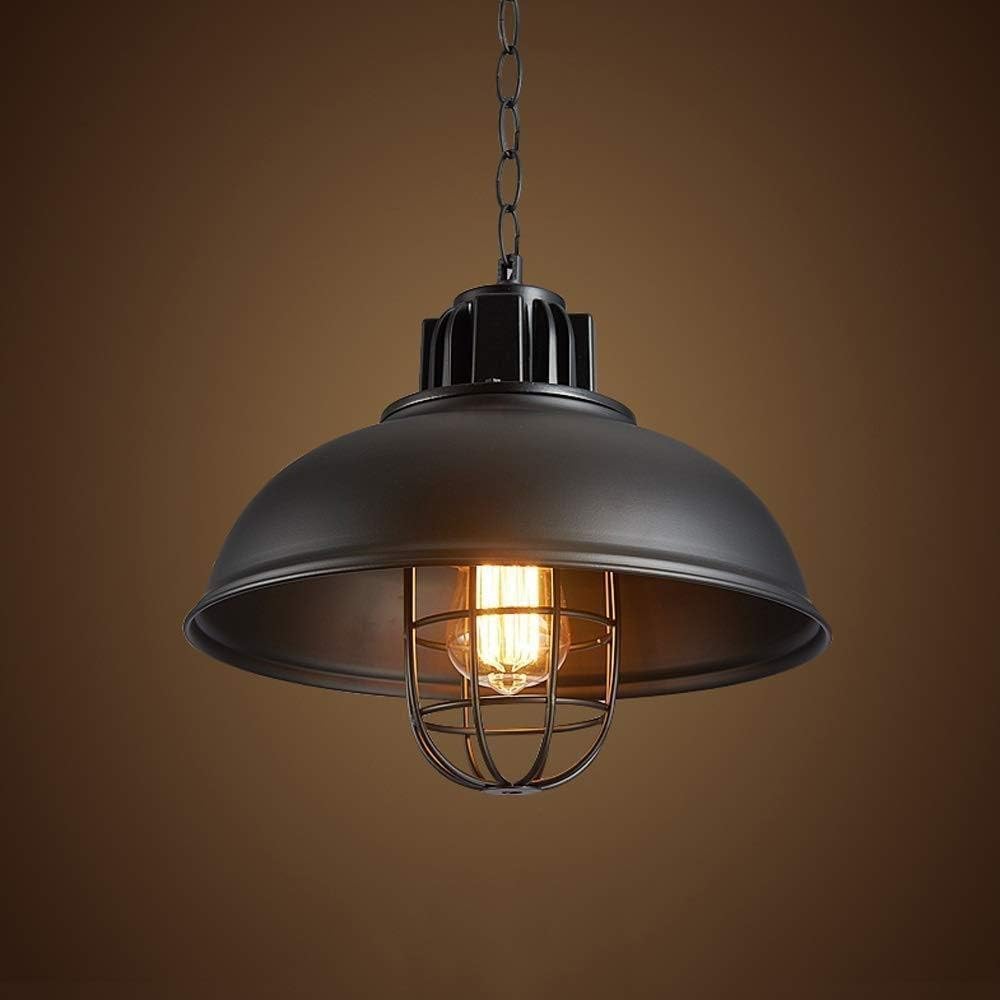 Lámpara colgante American Retro Industry Lámpara colgante Black Metal