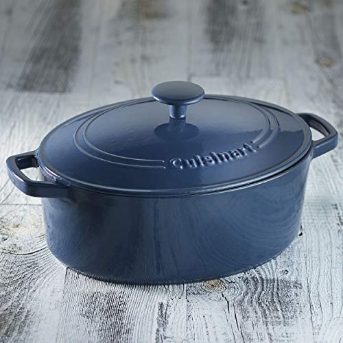 Cuisinart Cast Iron Casserole, 5.5 Qt Oval Covered, Enameled Provencial