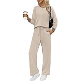 WIHOLL Lounge Sets for Women 2 Piece Travel Vacation Outfits Fall Sweatsuit Tracksuit