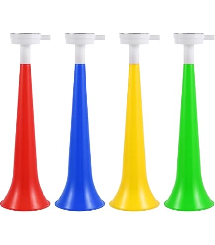 Lot De 5 Trompettes En Plastique Bruyantes - Pour Supporters De Sport, Matchs, Stades - Multicolores, Légères Et Résistantes - 11