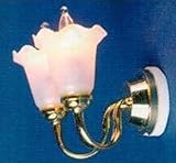 Melody Jane Dollhouse Double Wall Light Frosted Tulip Shades Miniature Electric Lighting