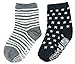 BSLINO 6 Pairs Non Skid 2-3 Years Baby Boys Toddler Anti Slip Skid Slipper Stretch Knit Socks + Gift bag + Gift Card, Stripes Star Footsocks sneakers Socks