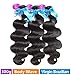 Rechoo Brazilian Virgin Remy Human Hair Extension Weave 3 Bundles 300g - Natural Black,12