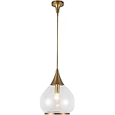 Alora Mood PD524214AGCL Hazel Pendant, Aged Gold/Clear Glass