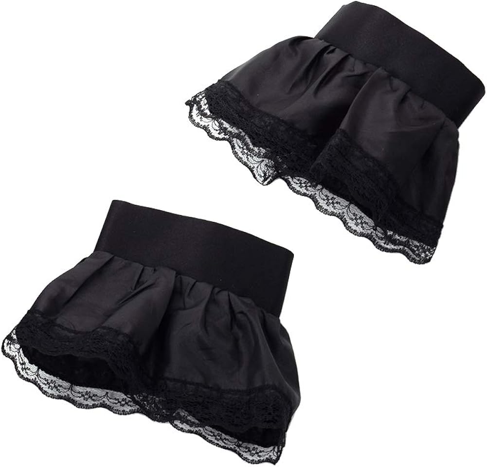 BLESSUME Colonial Lace Jabot Cuffs Costume Accessory, Little Black Cuffs Set - Image 4