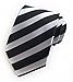 Elfeves Men Repp Black and WHIte Slim Ties Narrow Striped Woven Office Matching Neckties