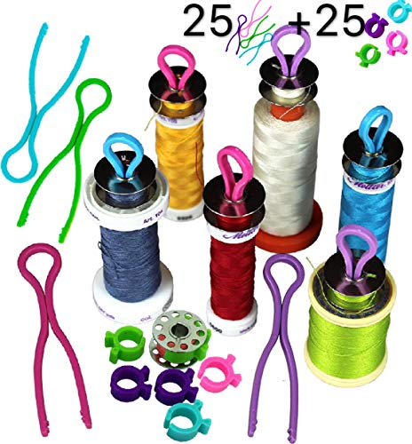 PeavyTailor #1#12 Bobbin Buddies 50 Bobbin Holder Clamp Clips Thread Organizer Matching Thread Spools Together 25+25