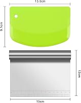 Vicloon 3 Pc Stainless Steel Dough Scraper Cutter Set with Measuring Scale view 2