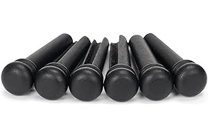 Miwayer Ebony Guitar Bridge Pins Replacement Parts for 6 & 12 String Acoustic Guitar (Pure Ebony)
