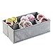 mDesign Soft Fabric Dresser Drawer and Closet Storage Organizer for Kids/Toddler Room, Nursery, Playroom, Bedroom - Textured Print - Organizing Bins in 3 Sizes - Set of 4 - Gray