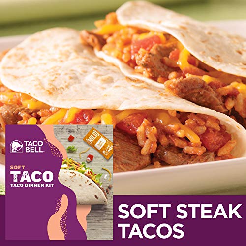 TACO BELL SOFT TACO CRAVINGS KIT WITH 10 SOFT TORTILLAS, TACO BELL MILD SAUCE & SEASONING, 14.8 OZ BOX