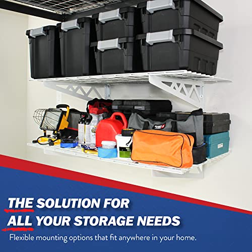 SafeRacks Wall Shelves 2 Pk 24"x48" Wall Mountable Shelving Unit for Storage Rack, Pantry