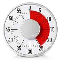 Lavigo Round Mechanical Countdown Timer, Classroom Visual Timer, Kitchen Timer With Magnet, 60 Minutes Max Record For Teaching Houseworks Cooking Baking Office Meeting (Big)