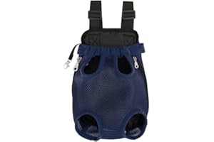 FXGJDENG Pet Carrier Backpack - Adjustable Pet Front Cat Dog Carrier Backpack Travel Bag,Legs Out,Easy-Fit for Traveling Hiking Camping for Small Medium Dogs Cats Puppies. (Navy Blue, Small)