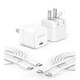 2 Pack Anker USB C Charger with USB C Cable, 20W USB C Charger Block for iPhone 16/15 and More Series, Galaxy, Pixel, iPad Pro/Air/Mini Series(2 Pack & 2 Cable)