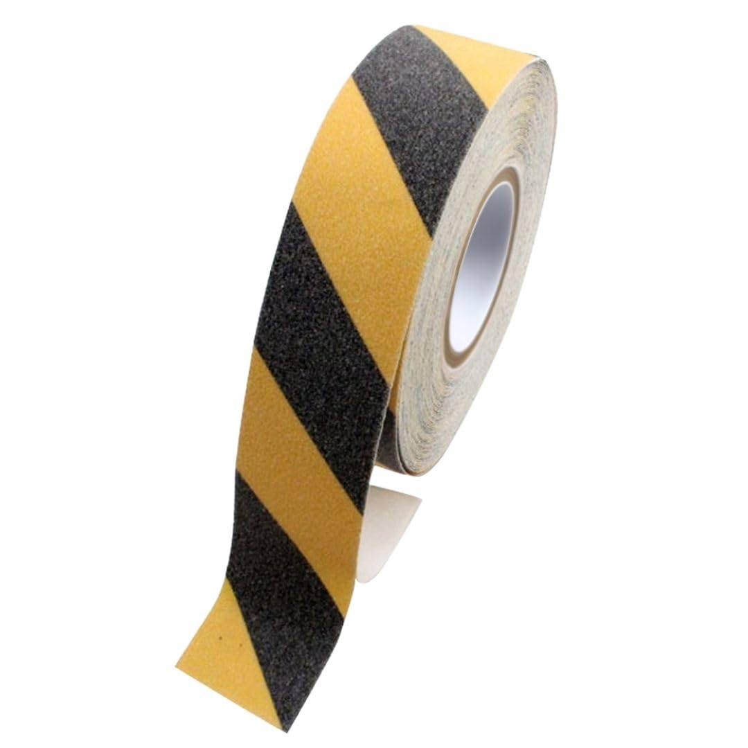 BONUS Eurotech 1BL43.30.0025/018 Anti Slip Tape, Acrylic Based Adhesive, Width 25 mm, Length 18 m, Thickness 0.70 mm, Yellow-Black