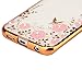 Galaxy S7 Edge Case, Ebest Glitter Electroplate Bumper Bling Butterfly Garden Soft TPU Silicone Flip Back Cover Case for Samsung Galaxy S7 Edge, Gold Bumper Pink Flower