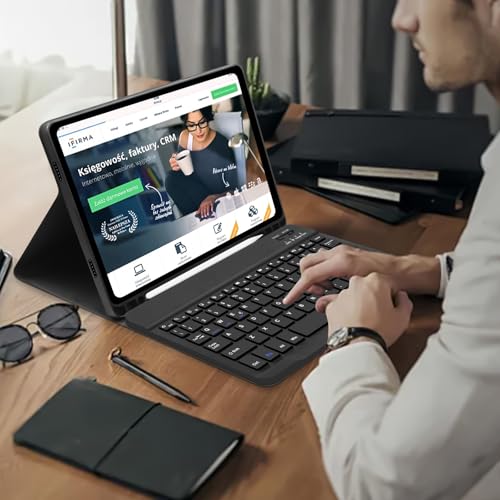 Tastiera Custodia per Samsung Galaxy Tab A11 Plus 2025/Tab A9 Plus 2023 11 Pollici, Custodia per Italiano QWERTY Tastiera con Portapenne,Tastiera Bluetooth Staccabile Cover con Samsung A11+/A9+ (Nero)
