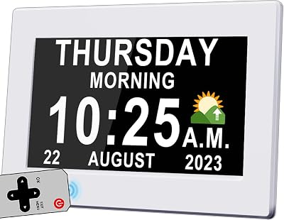 Véfaîî Upgraded Dementia Clock 2.0 7" with DST, 20 Reminders, SDR Sleep Trainer