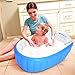 Inflatable Baby Bathtub, Mixigoo Infant Mini Swimming Pool Foldable Non Slip Travel Air Bath Basin with Soft Cushion Central Seat for New Born Toddler Kids