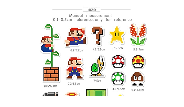 Juego de 22 pegatinas Super Mario Bros alta definición HD ...