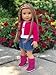 Fuchsia Heart - 4 Piece Outfit - Fuchsia Jacket, t-Shirt, Denim Skirt and Boots - 18 inch Doll Clothes (Doll not Included)