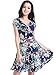 v28 Women Crossover V-neck short sleeve Polka dot pleated floral summer Dress