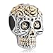 Charmed Craft Flower Sugar Skull Charms Halloween Charms Beads for Bracelets