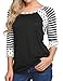 Zeagoo Womens Polka Dots Pullover Casual Striped Comfy Tees T-Shirt,1 black,XX-Large
