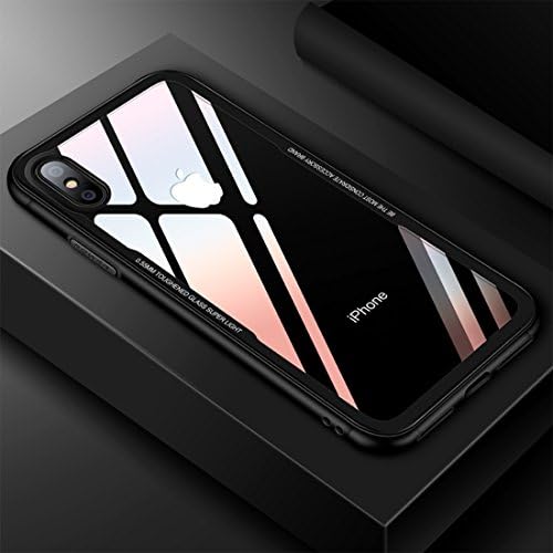 CAFELE Case for iPhone X TPU + Tempered Glass Shockproof Protective Back Cover Case (Black )