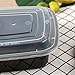 Maredash 34OZ Meal Prep Containers,Food Storage Container with Sealed Black Lid and Fork Spoon,Lunch Box, Foldable Meal Peparation Container, Microwave,Refrigerator and Dishwasher