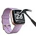 EXC Compatible Fitbit Versa Screen Protector [3 Pack] Tempered Glass Screen Protector for Fitbit Versa Lite Edition Smartwatch No Bubbling Waterproof Hardness Full Rounded Edge Coverage Screen Covers