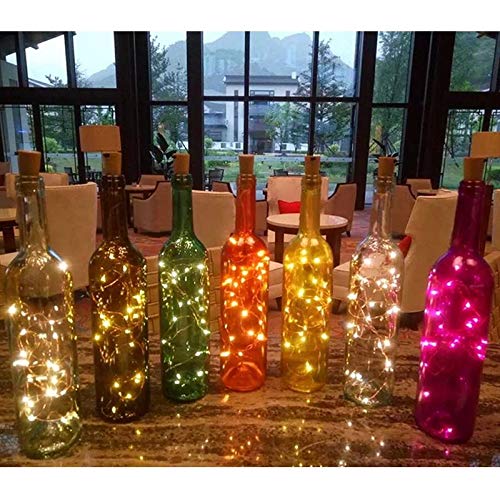 XIHADA Wine Bottle Lights with Cork, 20 LED Battery Operated Fairy String Lights Mini Copper Wire Bottle Lights for DIY, Party，Decor，Christmas,Thanksgiving Day,Wedding (10 Packs, Warmwhite)