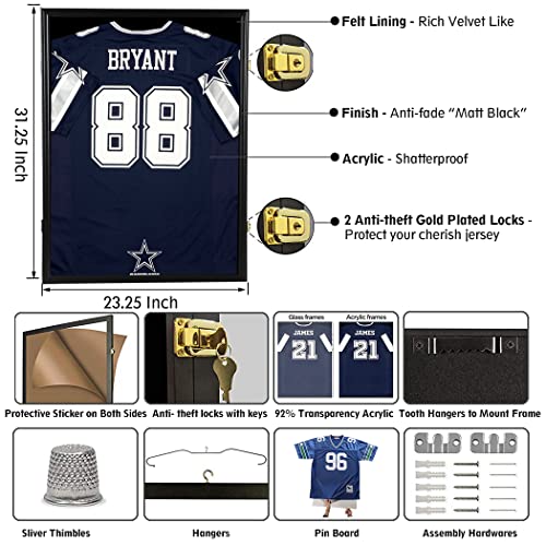 Snail Jersey Frame Display Case Large Lockable Frames Shadow Box with