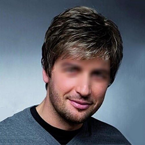 OOARGE Straight Short Men Wigs Heat Resistant Japanese Fiber Natural Hair Male Synthetic Wig