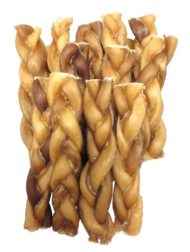 GigaBite 6 Inch Odor-Free Braided Bully Sticks (15 Pack) – USDA & FDA Certified All Natural, Free Range Beef Pizzle Dog Treat – By Best Pet Supplies
