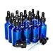 (12 Pack) 1 oz. Cobalt Blue Boston Round with Black Glass Dropper