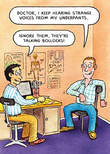 Humorous Greeting Card (PL-E915) - Male Birthday - Strange Voices - from the Bottomline Range