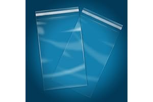 iMailer - 200 Count - 12" x 18" Clear Cellophane Bags Self Seal- Cello Large Resealable Plastic Poly Bags for Clothing, T-Shirts, Pants