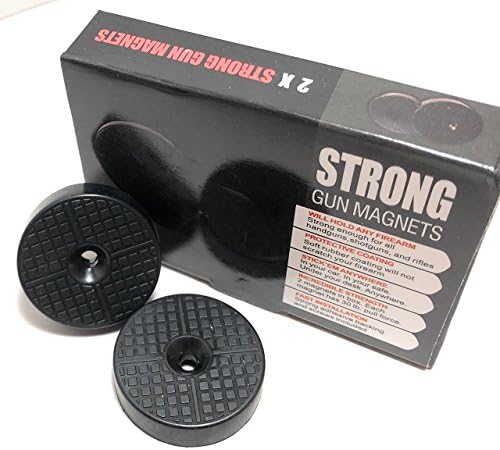 ULTIMAG STRONG - PREMIUM Magnetic Gun Mount, 2-Pack | 30 LB RATING, Rubber Coated, Magnetic Gun Holder, Gun Holster, Vehicle, Holster, Handgun, Rifle, Pistol, Revolver, Magazine, Wall, Bed, Desk, Safe