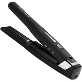 Sam Villa Pro Results Cordless Flat Iron, Travel Hair Straightener, Black | Compact 0.5-Inch Plates Deliver up to 45 Minutes of Cordless Styling and Include a 7-Foot USB-C Charging Cable.